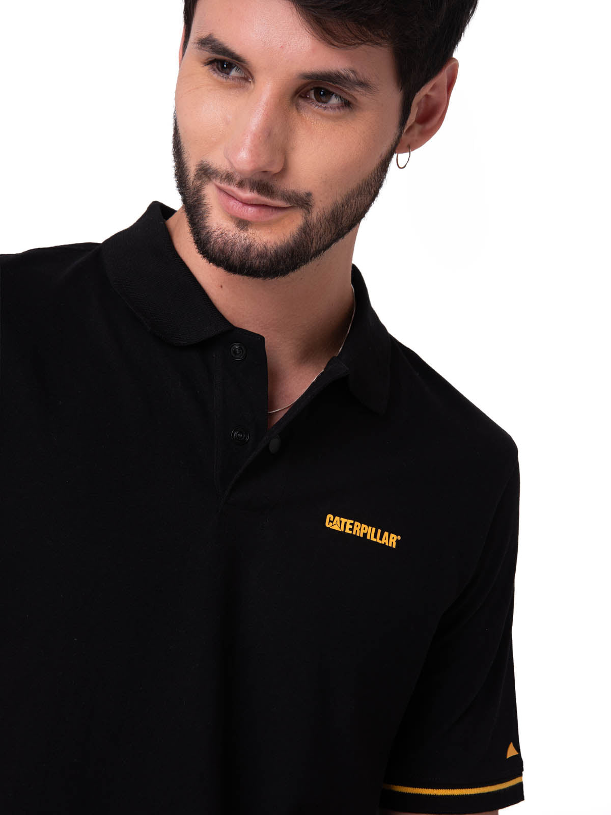 Polo Manga Corta Hombre Caterpillar Slim Negro