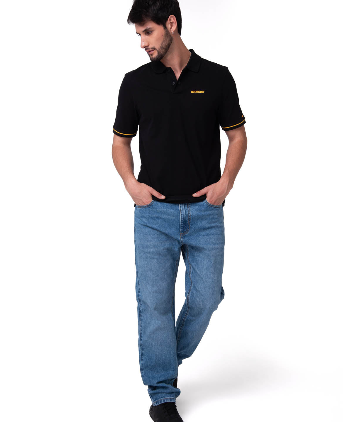 Polo Manga Corta Hombre Caterpillar Slim Negro
