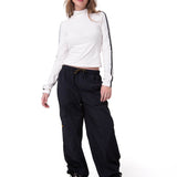 Polera Manga Larga Mujer Sporty Mock Neck Blanco Cat