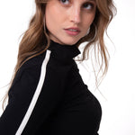 Polera Manga Larga Mujer Sporty Mock Neck Negro Cat