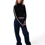 Polera Manga Larga Mujer Sporty Mock Neck Negro Cat