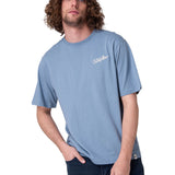 Polera Manga Corta Hombre Caterpillar Script G Azul