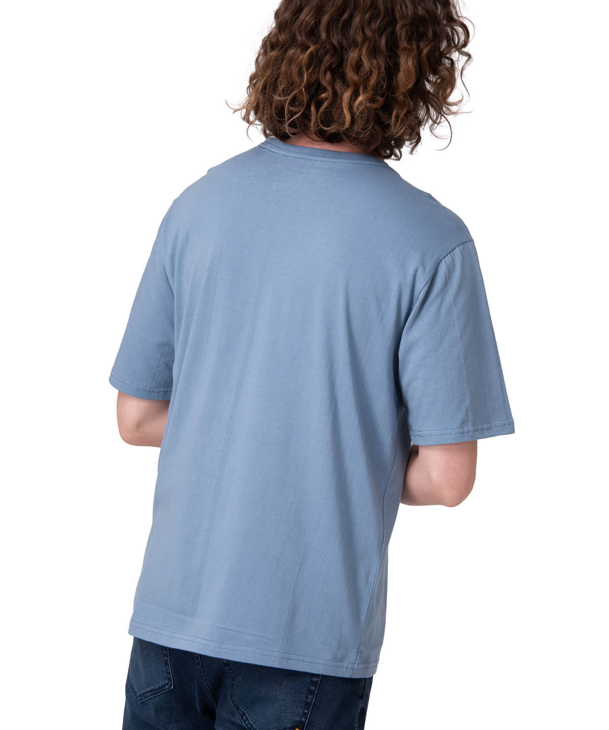 Polera Manga Corta Hombre Caterpillar Script G Azul