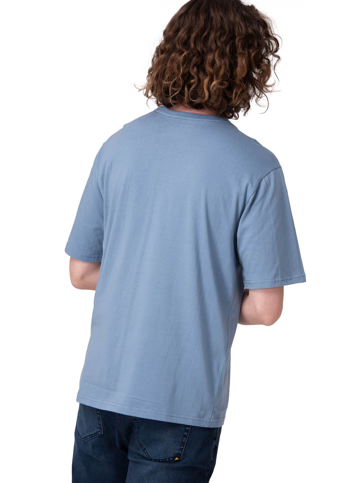 Polera Manga Corta Hombre Caterpillar Script G Azul