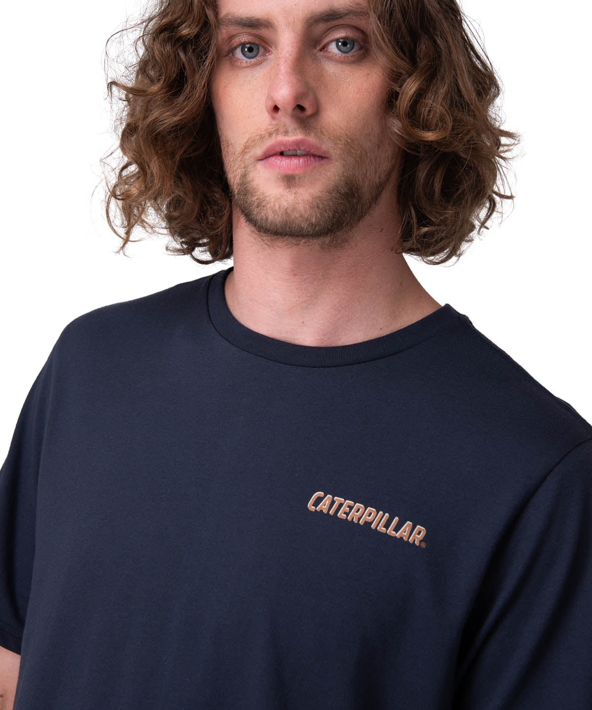 Polera Manga Corta Hombre Caterpillar Track Ty Azul