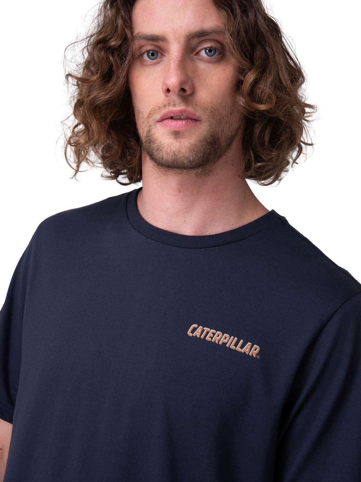 Polera Manga Corta Hombre Caterpillar Track Ty Azul