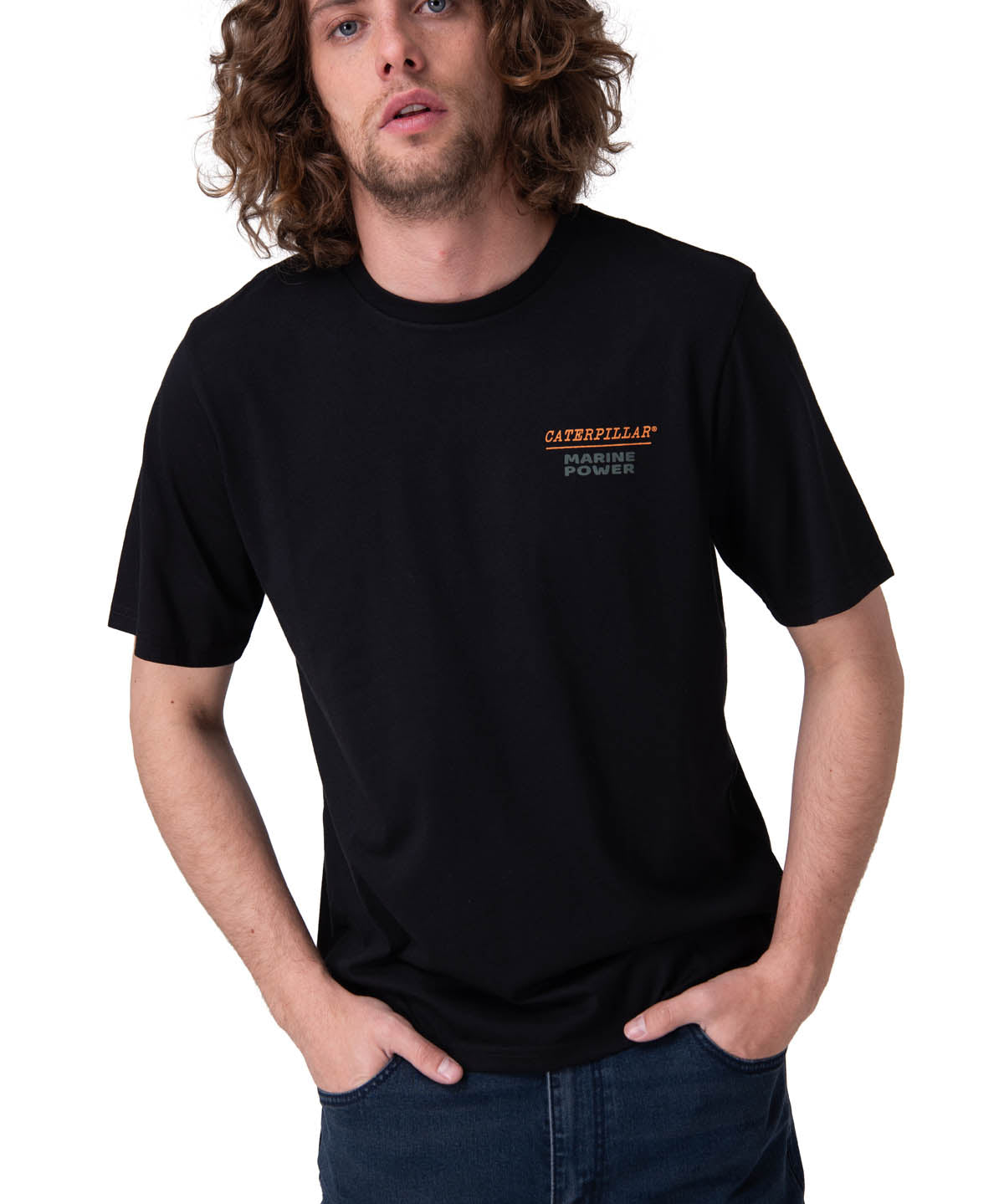 Polera Manga Corta Hombre Marine Power Graphic Negro