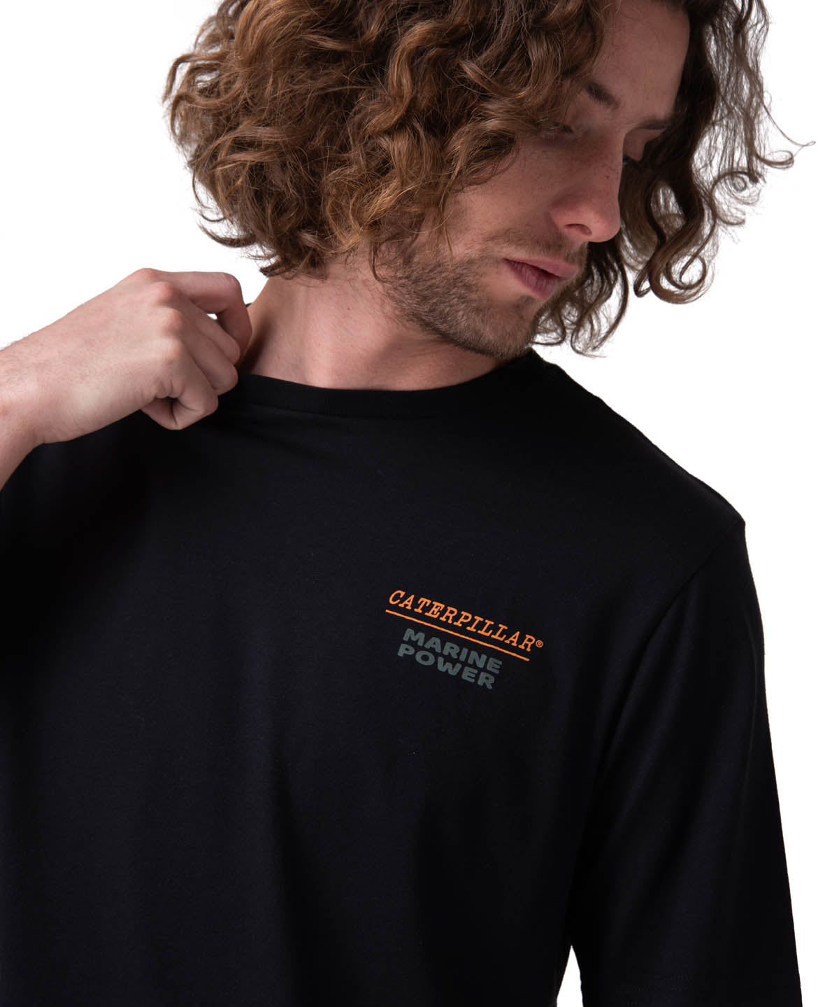 Polera Manga Corta Hombre Marine Power Graphic Negro