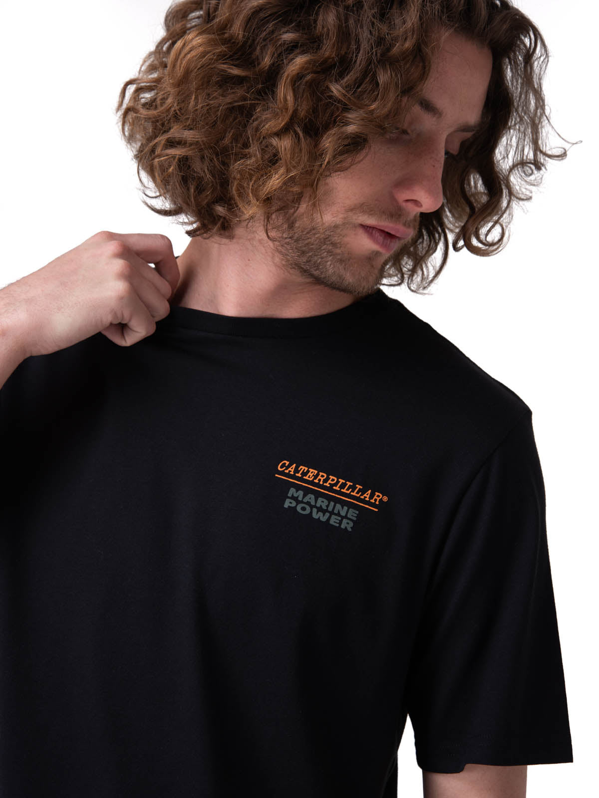 Polera Manga Corta Hombre Marine Power Graphic Negro