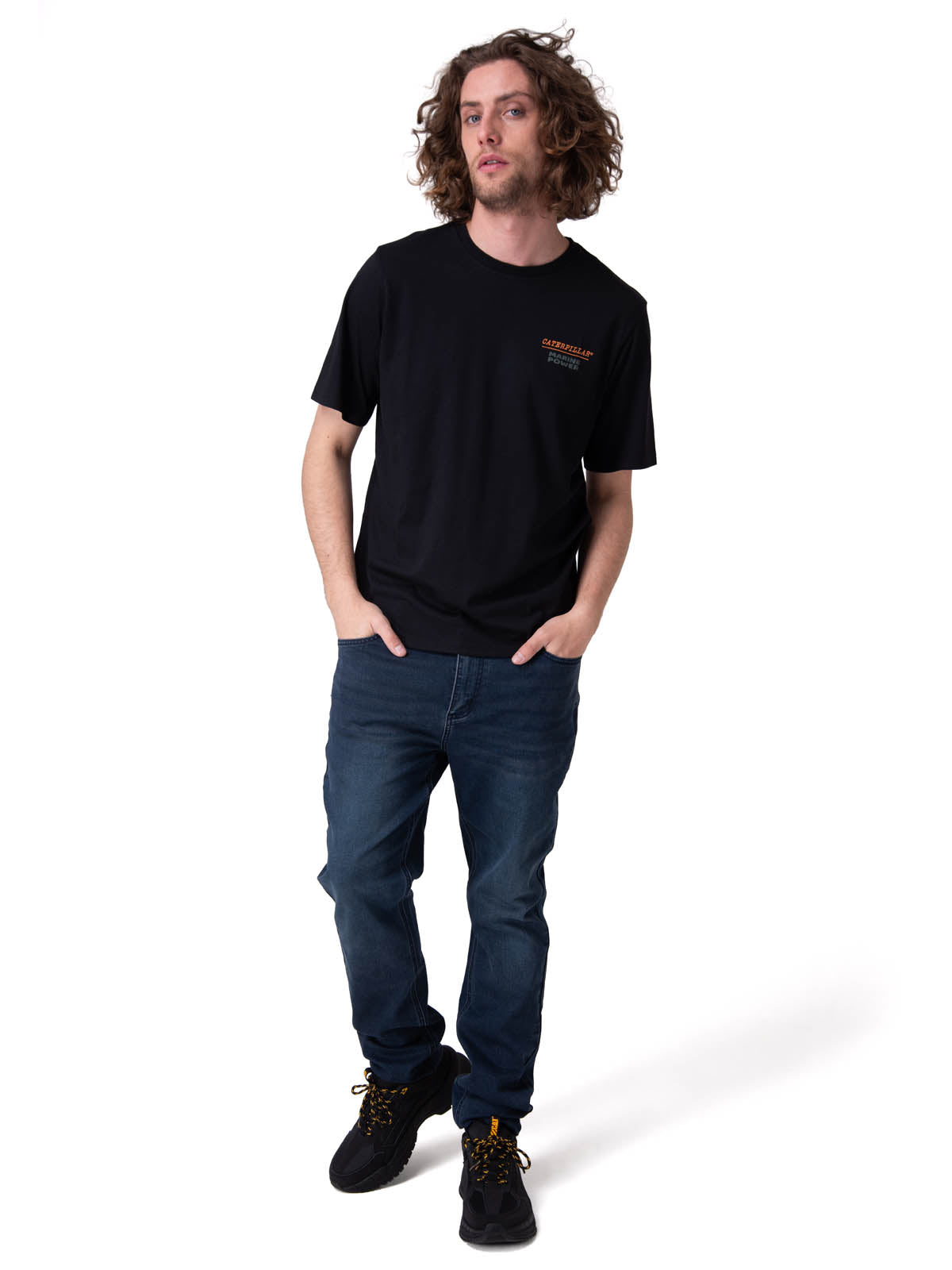 Polera Manga Corta Hombre Marine Power Graphic Negro