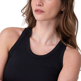 Polera Manga Corta Mujer Power Rib Fitted Negro