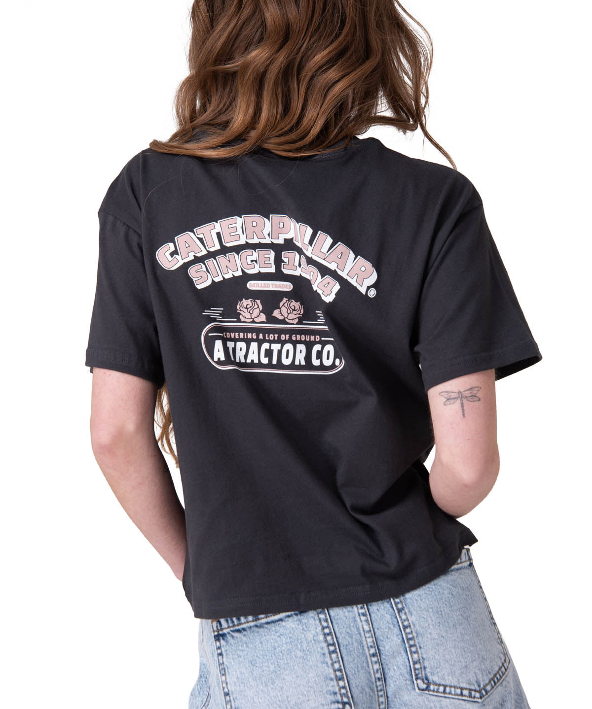Polera Manga Corta Mujer Boxy Tractor Co Negro
