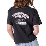 Polera Manga Corta Mujer Boxy Tractor Co Negro