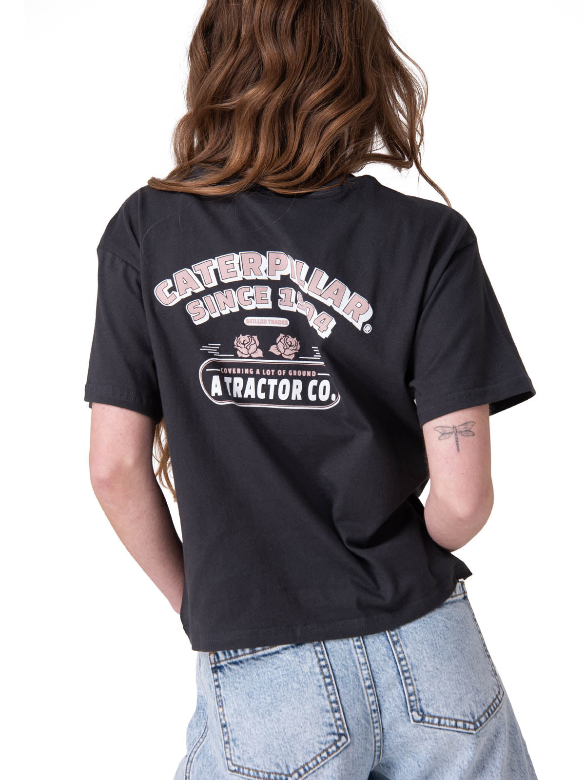 Polera Manga Corta Mujer Boxy Tractor Co Negro