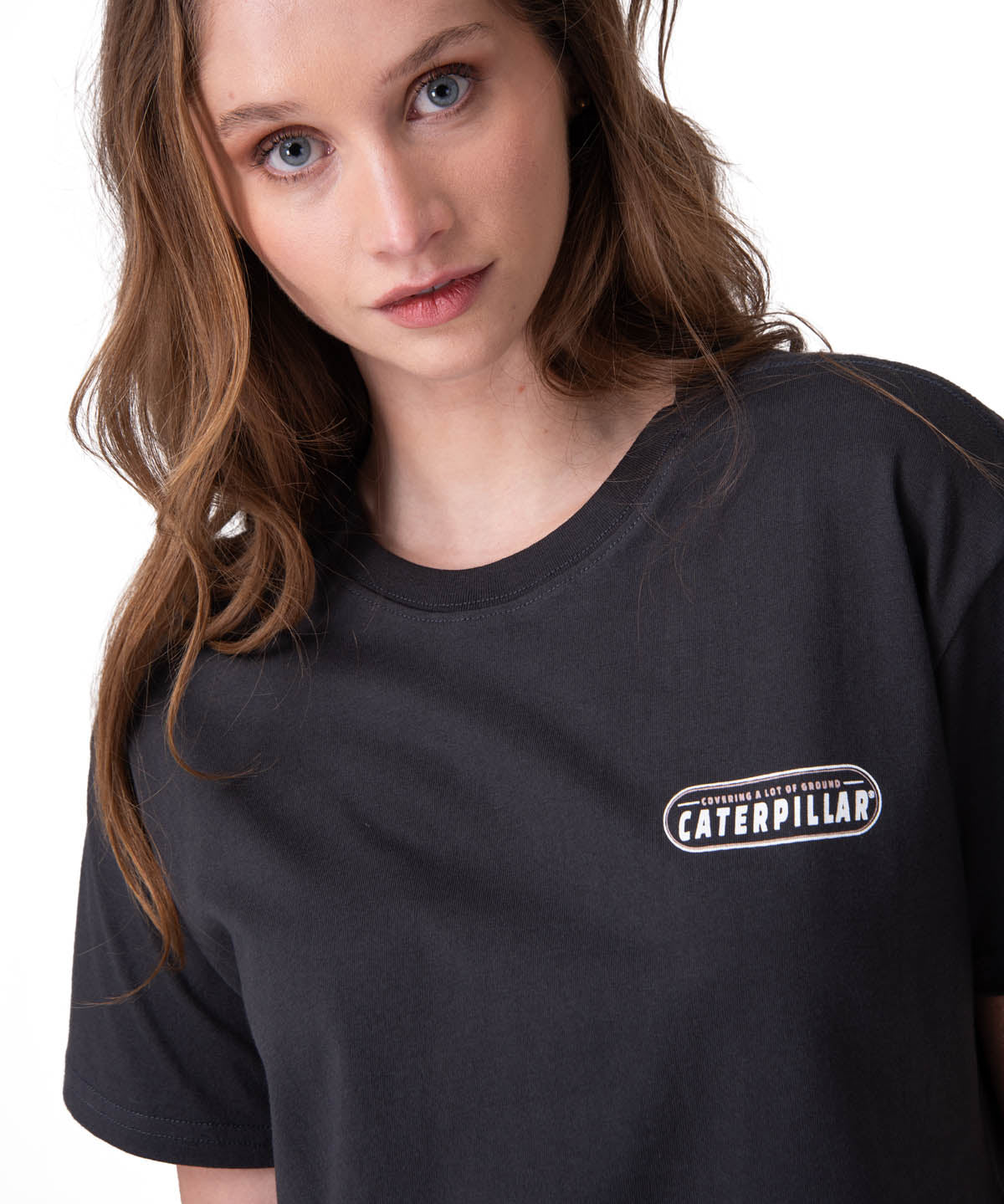 Polera Manga Corta Mujer Boxy Tractor Co Negro