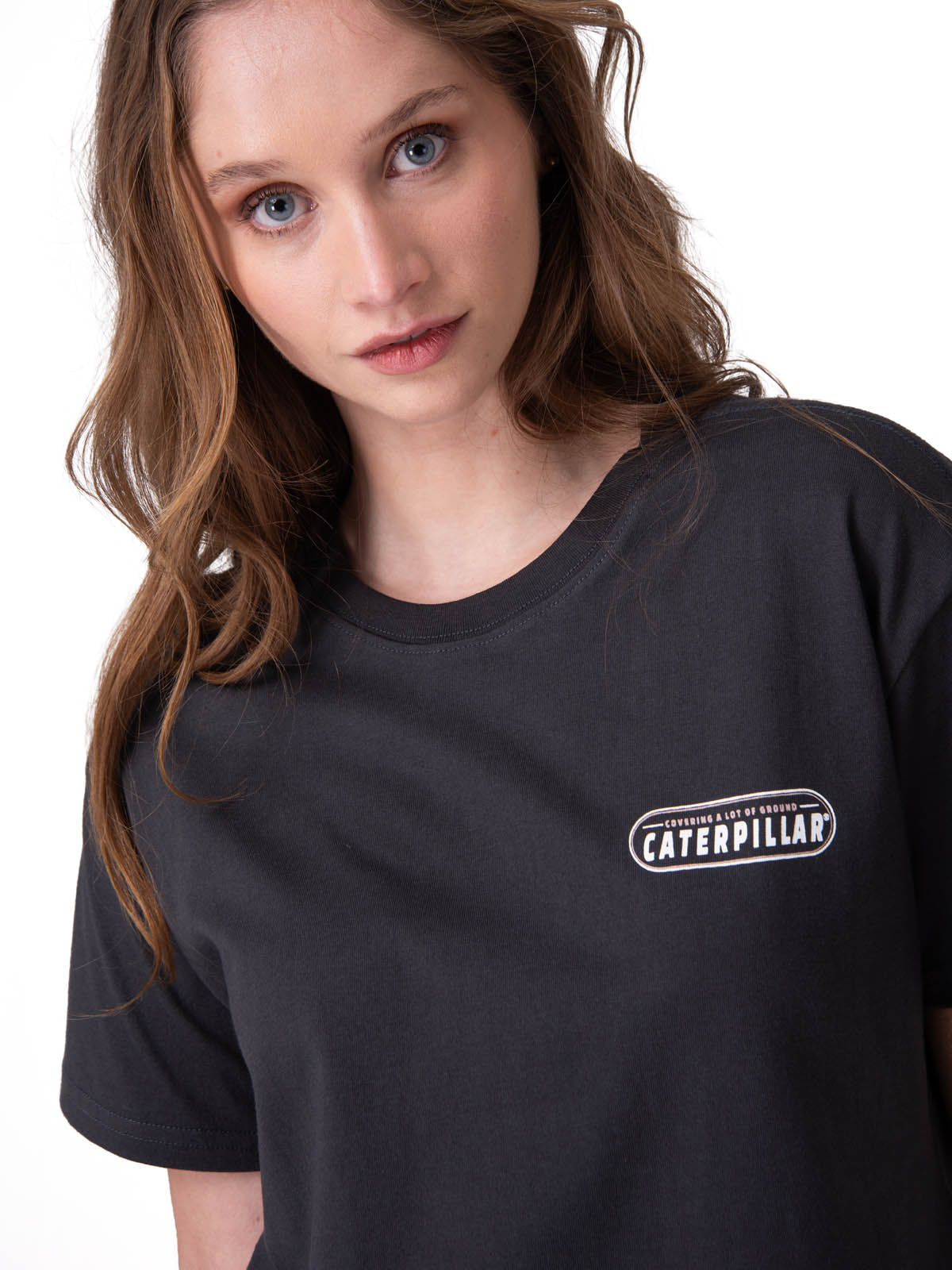 Polera Manga Corta Mujer Boxy Tractor Co Negro