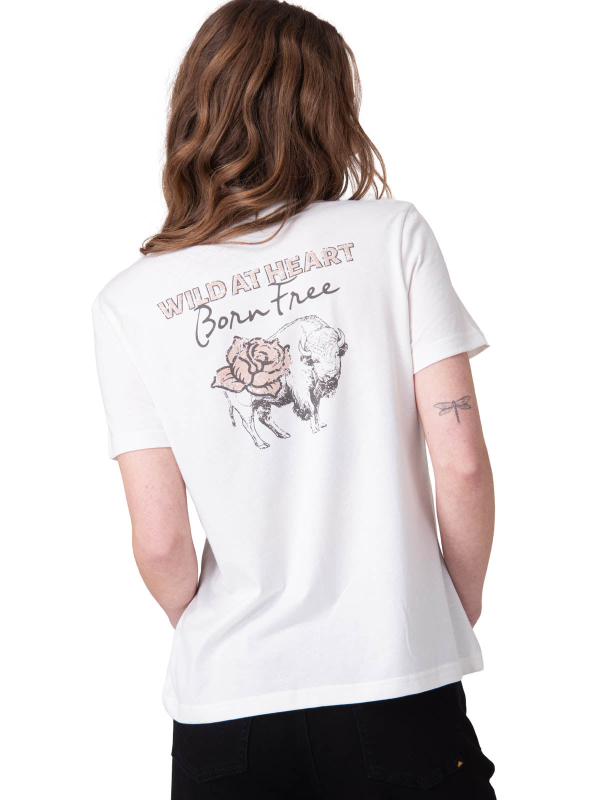 Polera Manga Corta Mujer Born Free Graphic Blanco