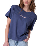Polera Manga Corta Mujer Boxy Caterpillar Gra Azul