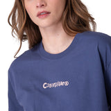 Polera Manga Corta Mujer Boxy Caterpillar Gra Azul