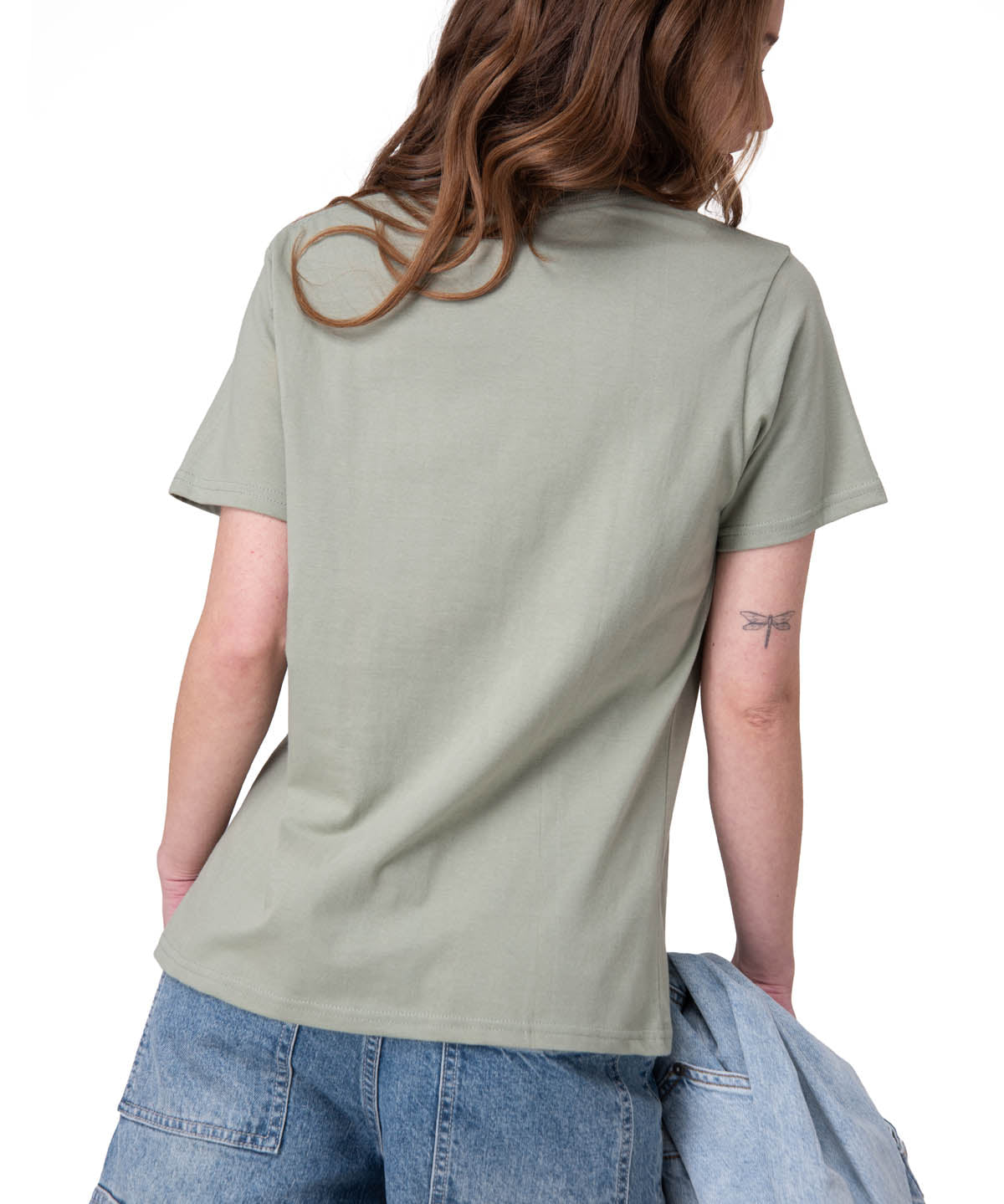 Polera Manga Corta Mujer Caterpillar Script G Verde