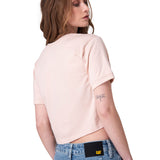 Polera Manga Corta Mujer Crop Metallic Graphi Rosado