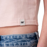 Polera Manga Corta Mujer Crop Metallic Graphi Rosado