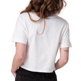 Polera Manga Corta Mujer Crop Metallic Graphi Blanco