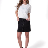 Polera Manga Corta Mujer Crop Metallic Graphi Blanco