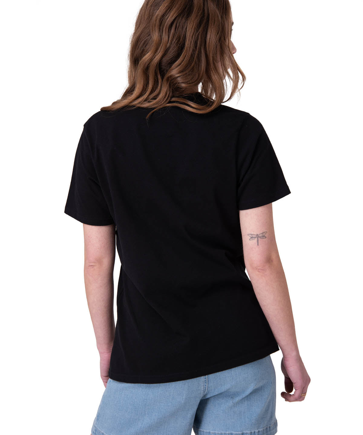 Polera Manga Corta Mujer Mini Floral Graphic Negro