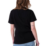 Polera Manga Corta Mujer Mini Floral Graphic Negro
