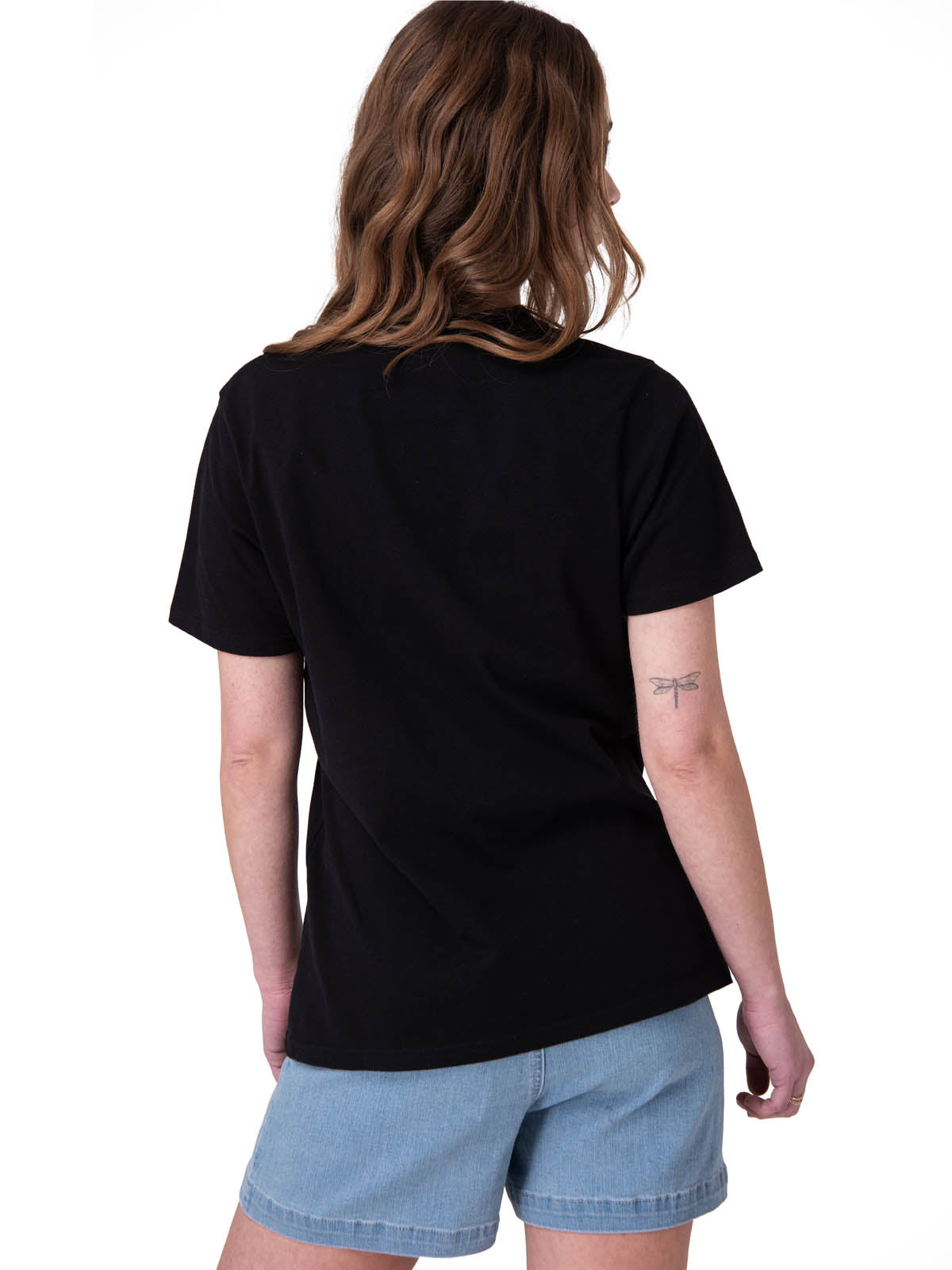 Polera Manga Corta Mujer Mini Floral Graphic Negro