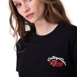 Polera Manga Corta Mujer Mini Floral Graphic Negro