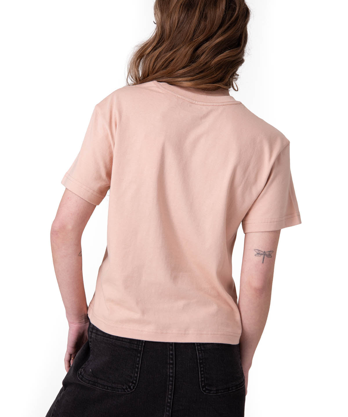 Polera Manga Corta Mujer Boxy Flower Graphic Rosado