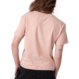 Polera Manga Corta Mujer Boxy Flower Graphic Rosado