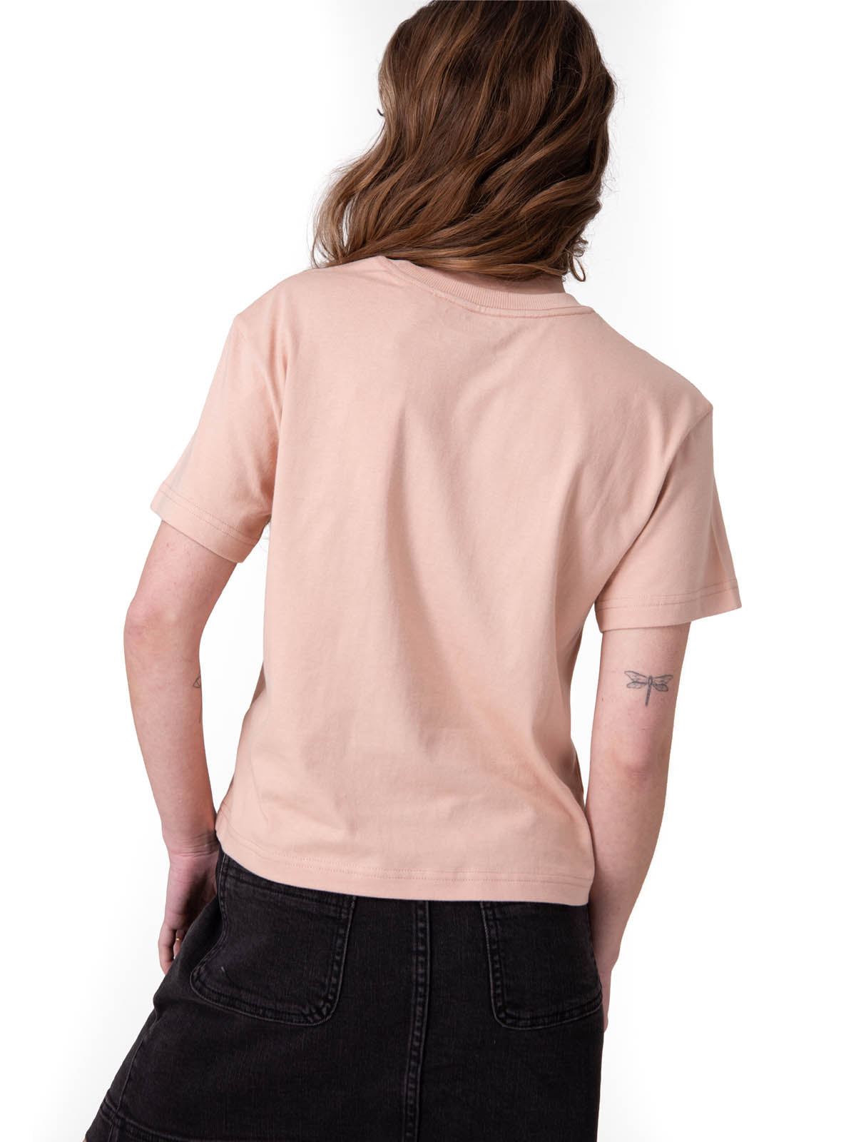 Polera Manga Corta Mujer Boxy Flower Graphic Rosado