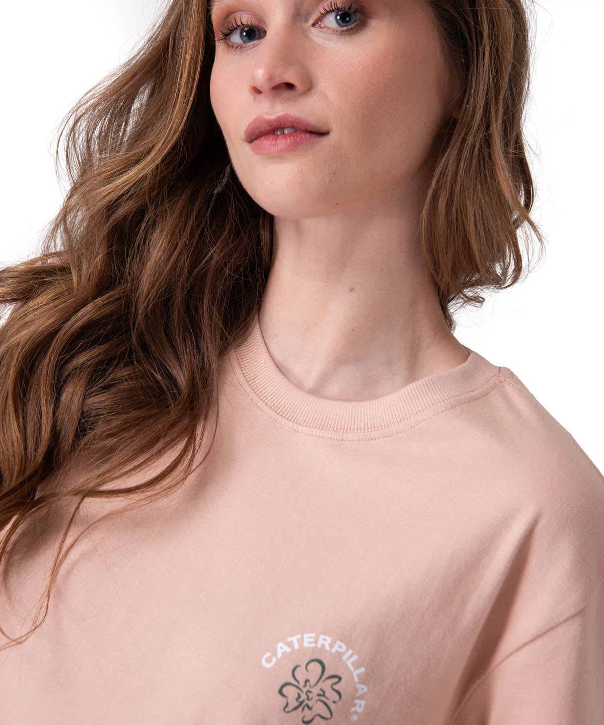 Polera Manga Corta Mujer Boxy Flower Graphic Rosado