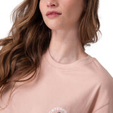 Polera Manga Corta Mujer Boxy Flower Graphic Rosado