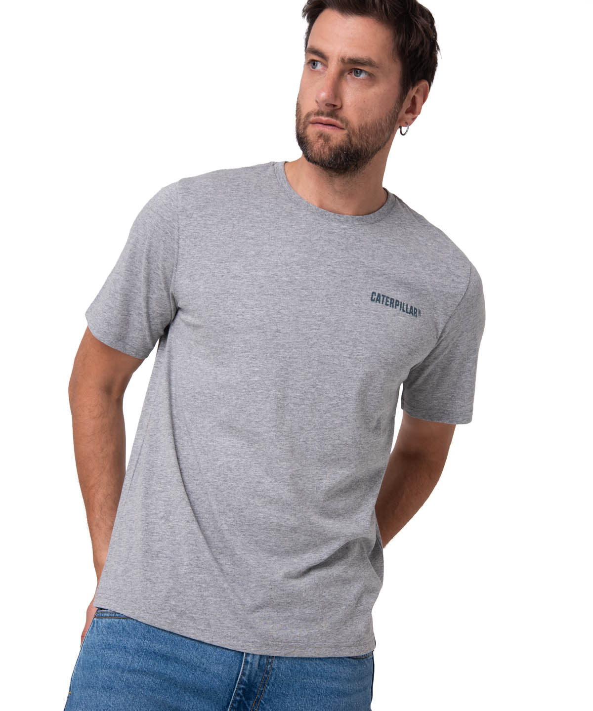Polera Manga Corta Hombre Heritage Gris Cat