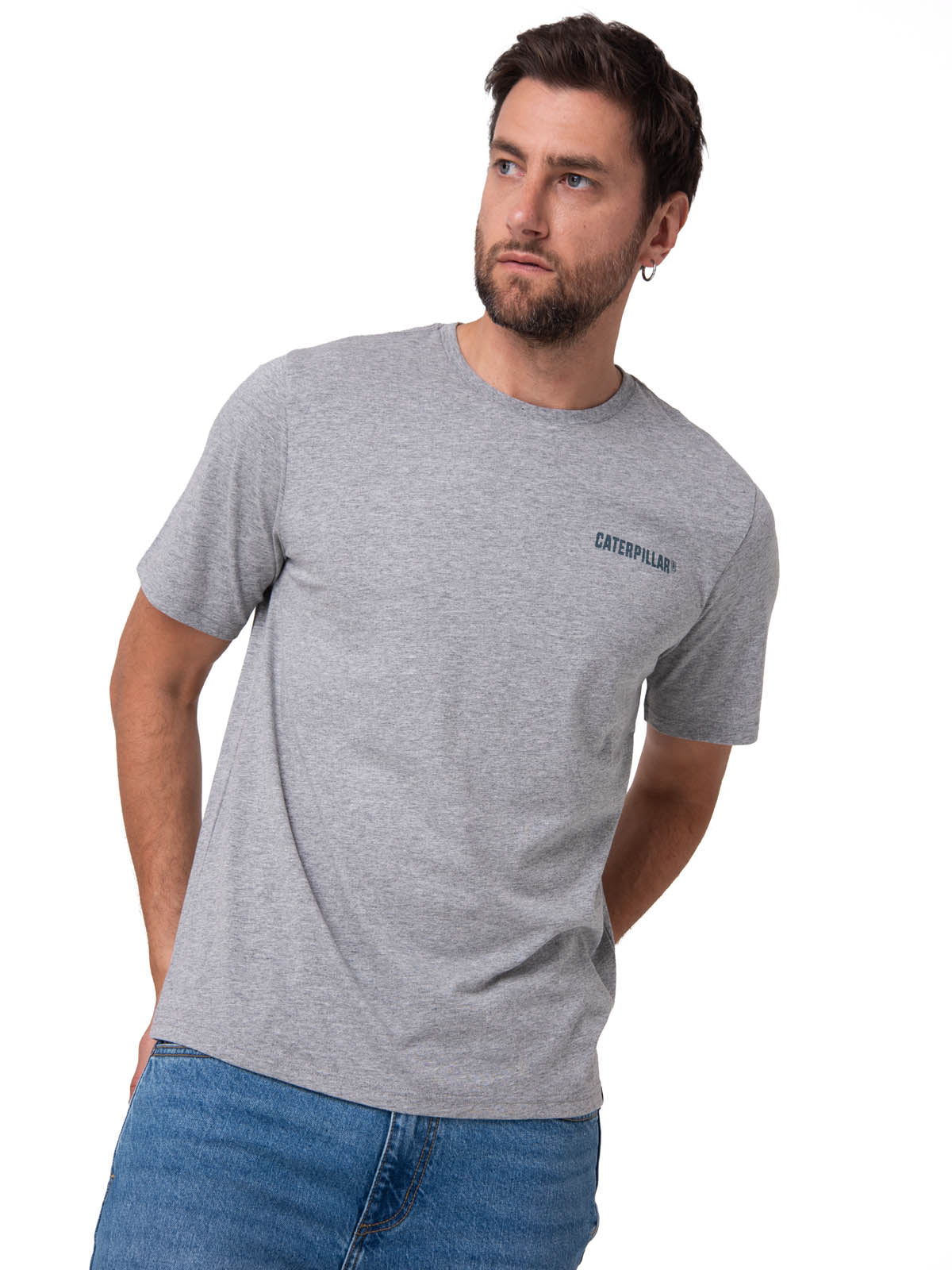 Polera Manga Corta Hombre Heritage Gris Cat