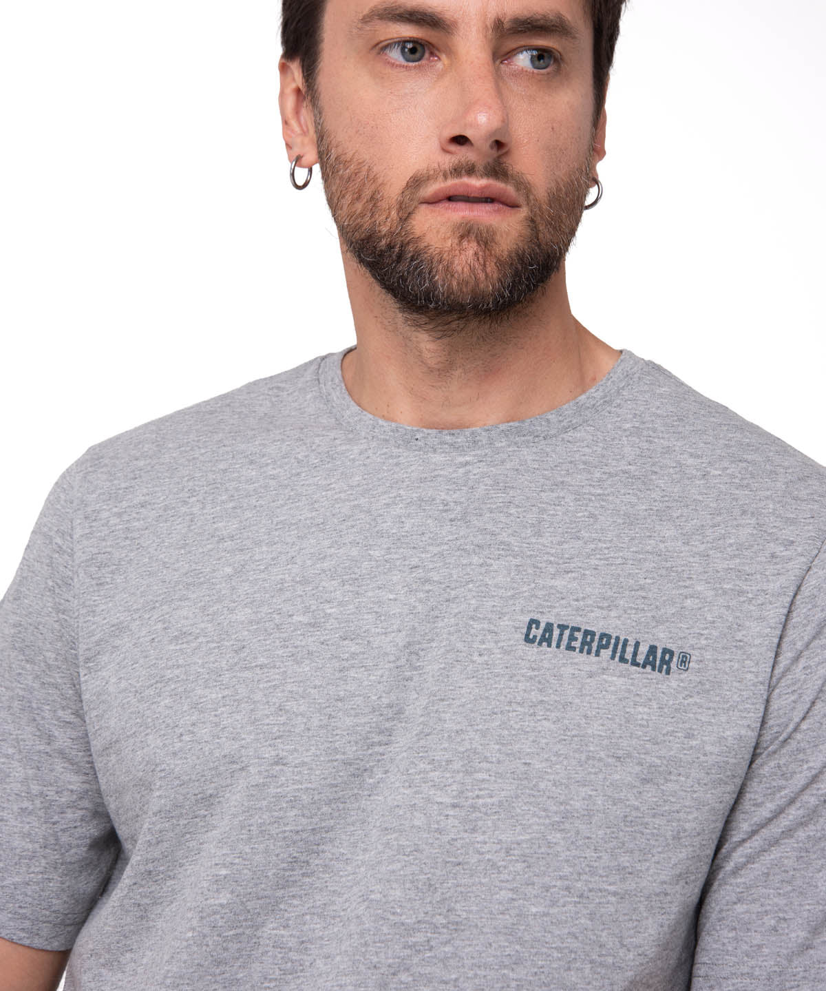 Polera Manga Corta Hombre Heritage Gris Cat