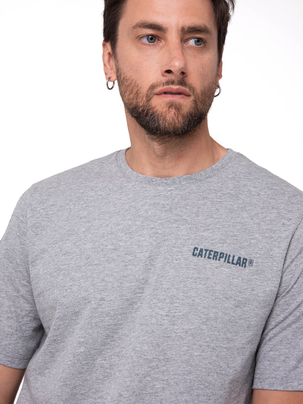 Polera Manga Corta Hombre Heritage Gris Cat