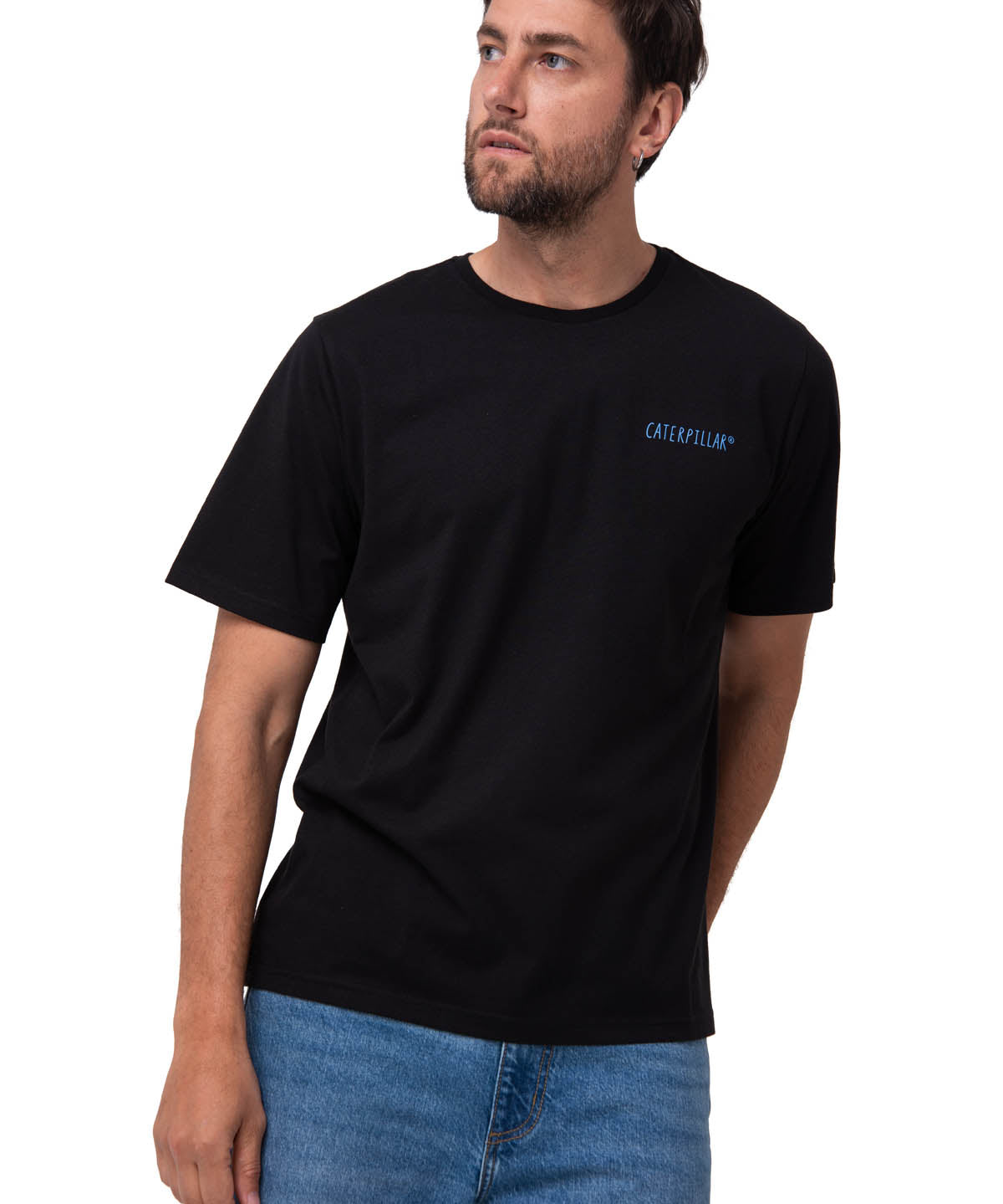 Polera Manga Corta Hombre Heritage Negro Cat