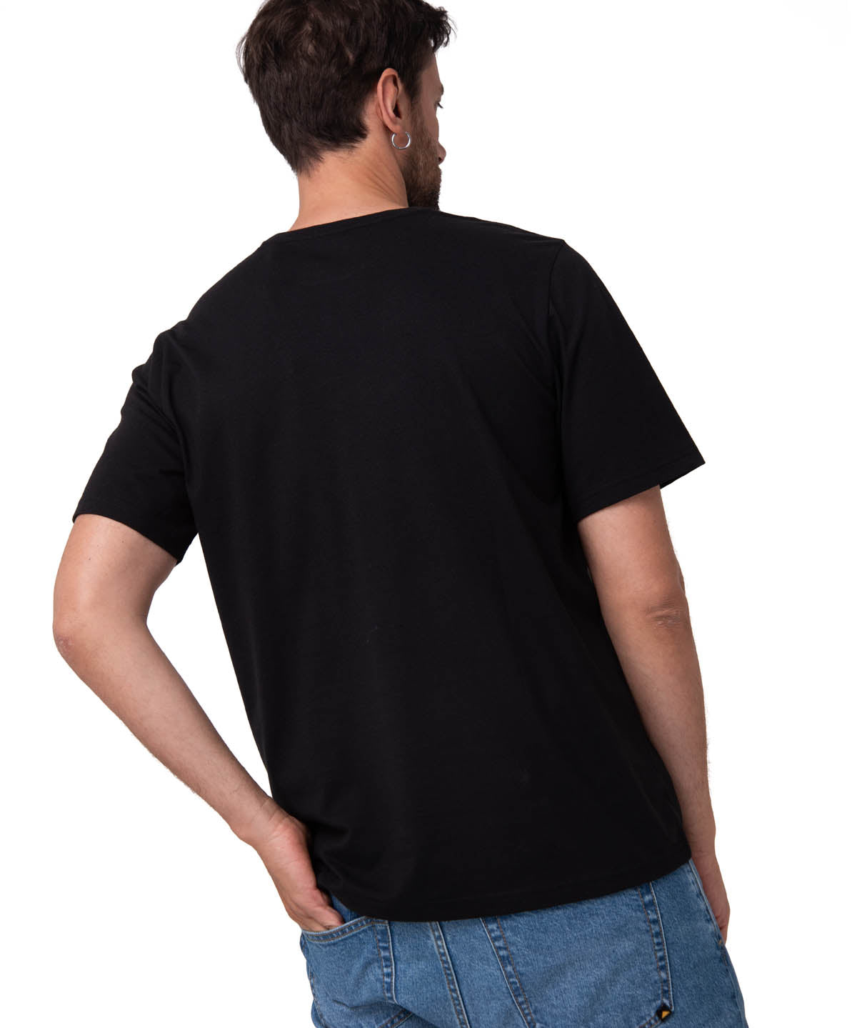 Polera Manga Corta Hombre Heritage Negro Cat