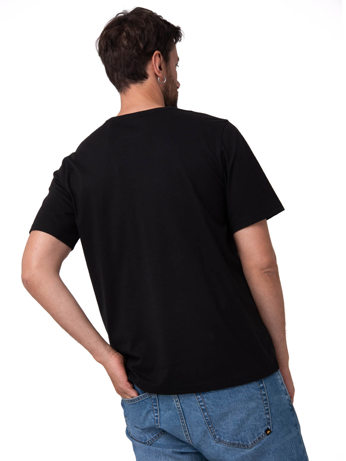 Polera Manga Corta Hombre Heritage Negro Cat