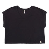 Polera Manga Corta Mujer Knit Deep V-Nec Negro