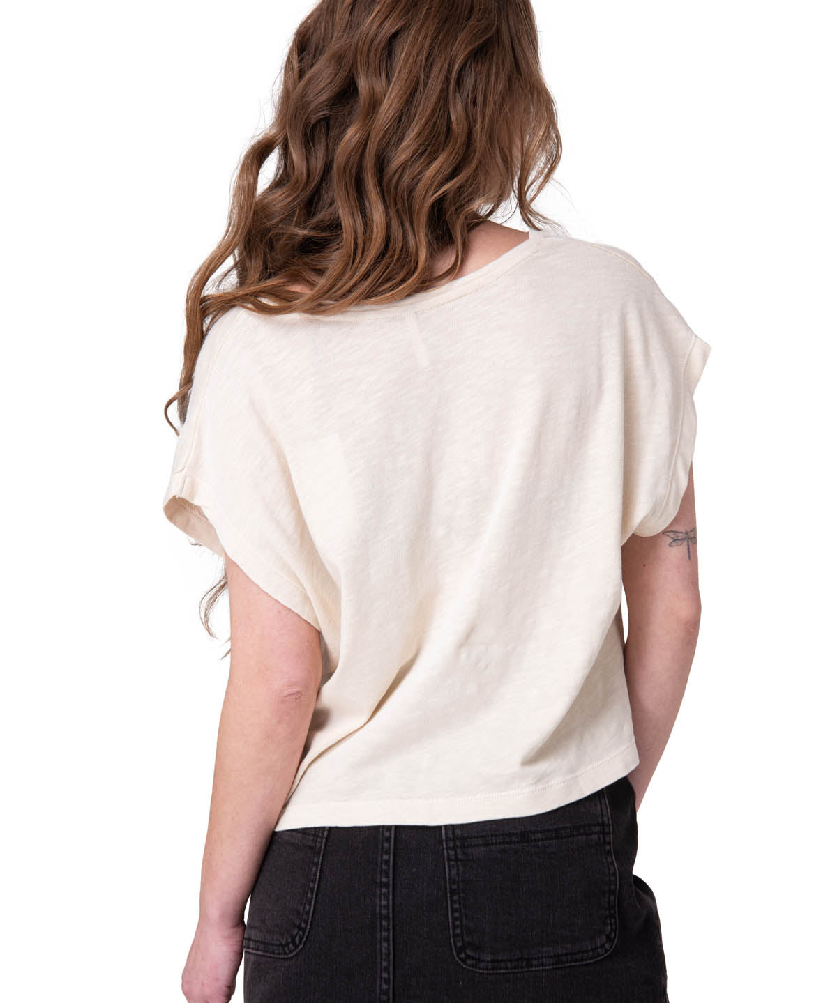 Polera Manga Corta Mujer Slub Deep V-Nec Rosado