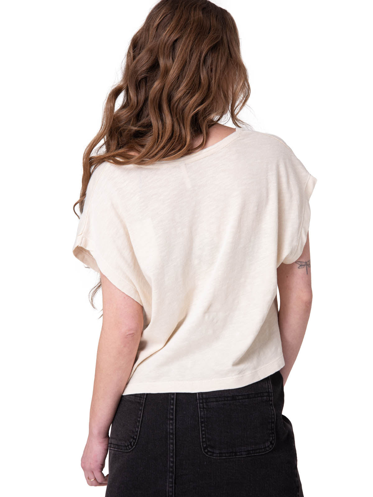 Polera Manga Corta Mujer Slub Deep V-Nec Rosado