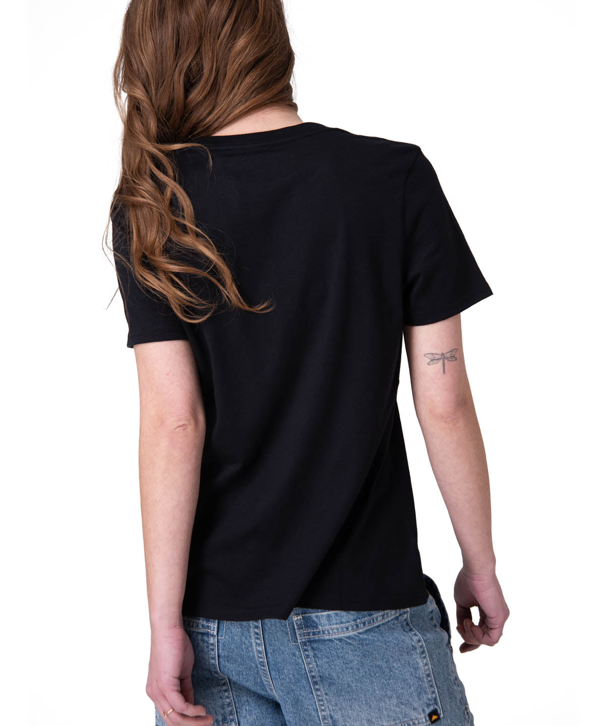 Polera Manga Corta Mujer Cat Logo Tee Negro