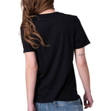 Polera Manga Corta Mujer Cat Logo Tee Negro