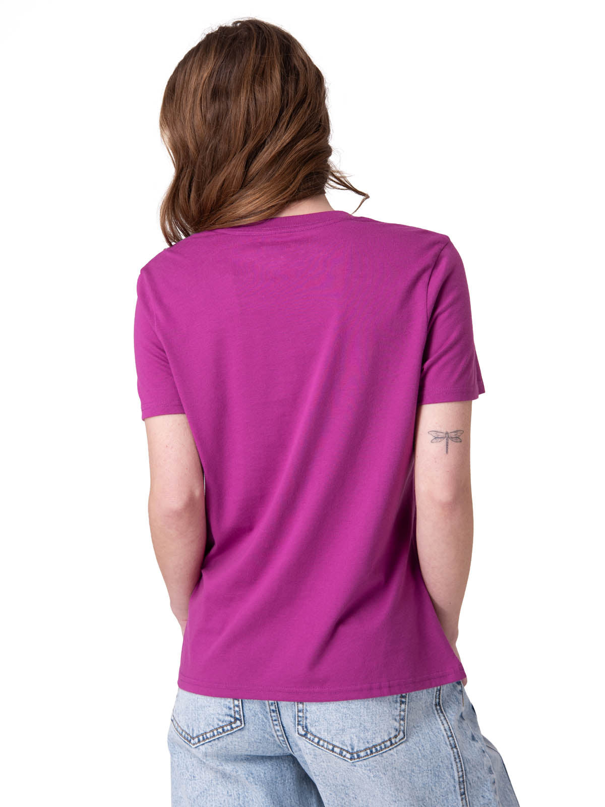 Polera Manga Corta Mujer Cat Logo Tee Morado